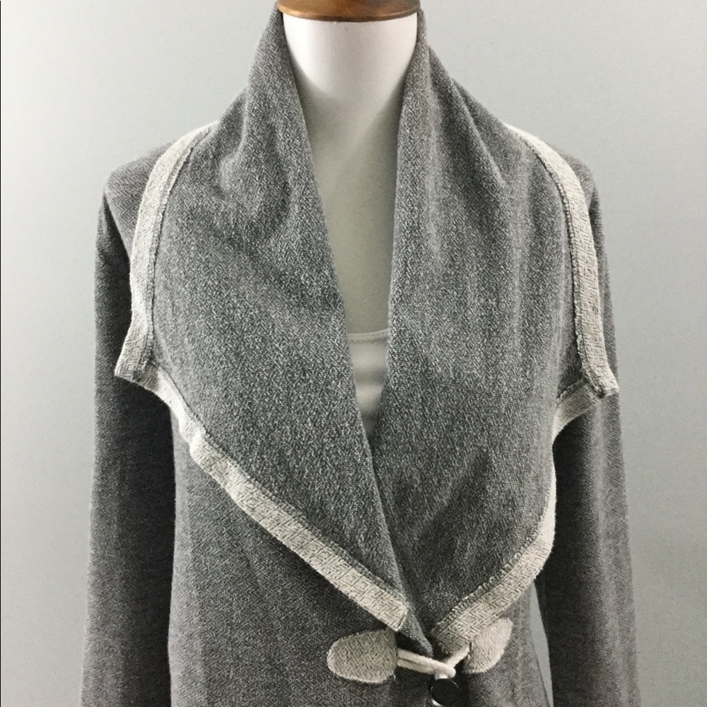 JACK French Terry Gray Cardigan Size S - Picture 5 of 7